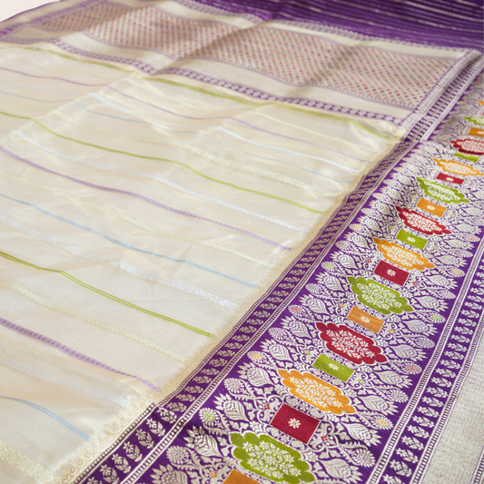 Pure Organza(Kora) Tissue Handloom Saree