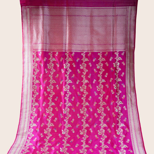 Pure Katan Multicolor Jungla Handloom Saree