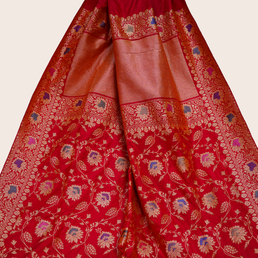 Pure Katan Tilfi Jangla Handloom Saree
