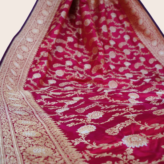 Pura Katan Sona-Rupa Jungla Handloom Saree