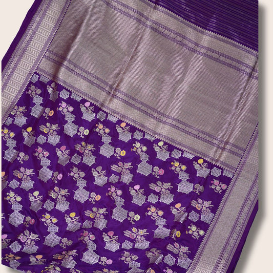 Pure Katan Rupa Multicolor Jungla Handloom Saree