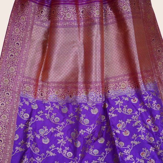 Pure Katan Multicolor Jungla Handloom Saree