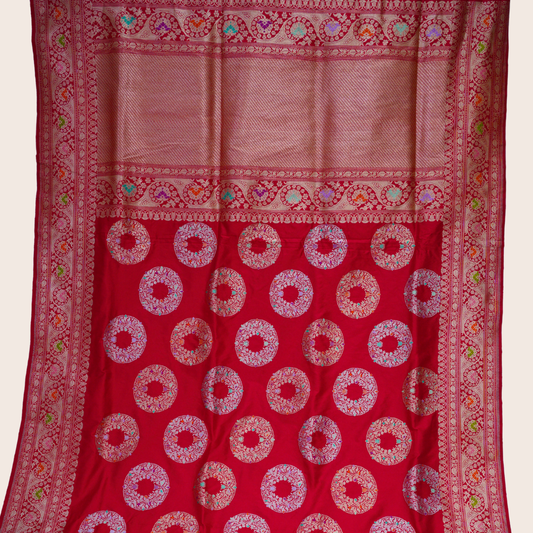 Pure Katan Multicolor Motifs Handloom Saree