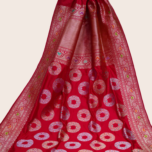 Pure Katan Multicolor Motifs Handloom Saree