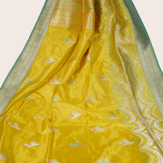 Pure Katan Motif Skirt Handloom Saree