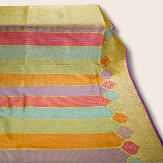 Pure Katan Tissue Silk Rangkat Handloom Saree
