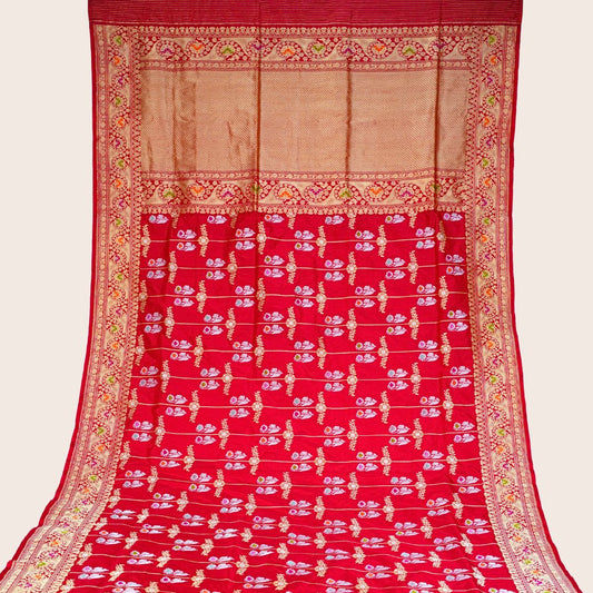 Pure Katan Multicolor Motifs Handloom Saree