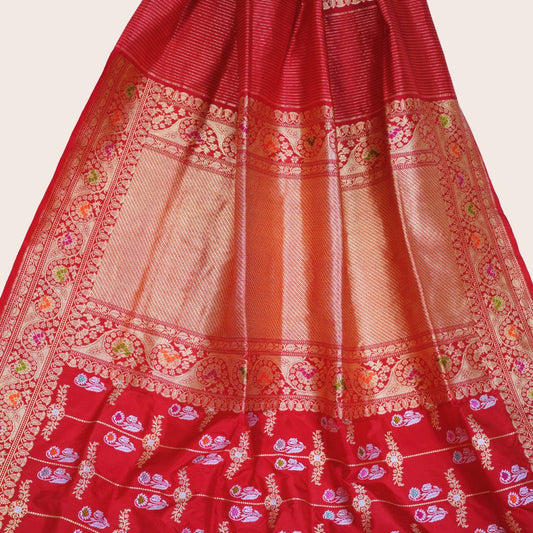 Pure Katan Multicolor Motifs Handloom Saree