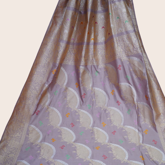 Pure Katan Ektara motifs handloom saree