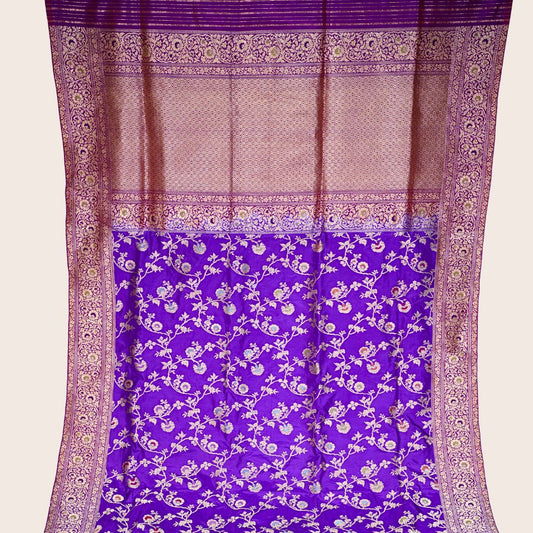 Pure Katan Multicolor Jungla Handloom Saree