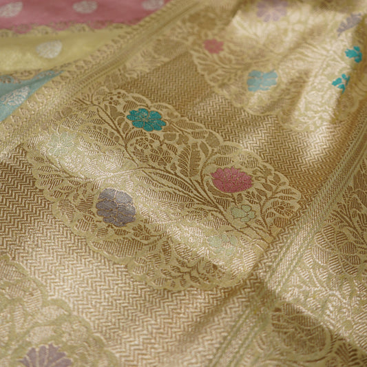 Pure Katan Tissue Rangkat Handloom Banarasi Saree